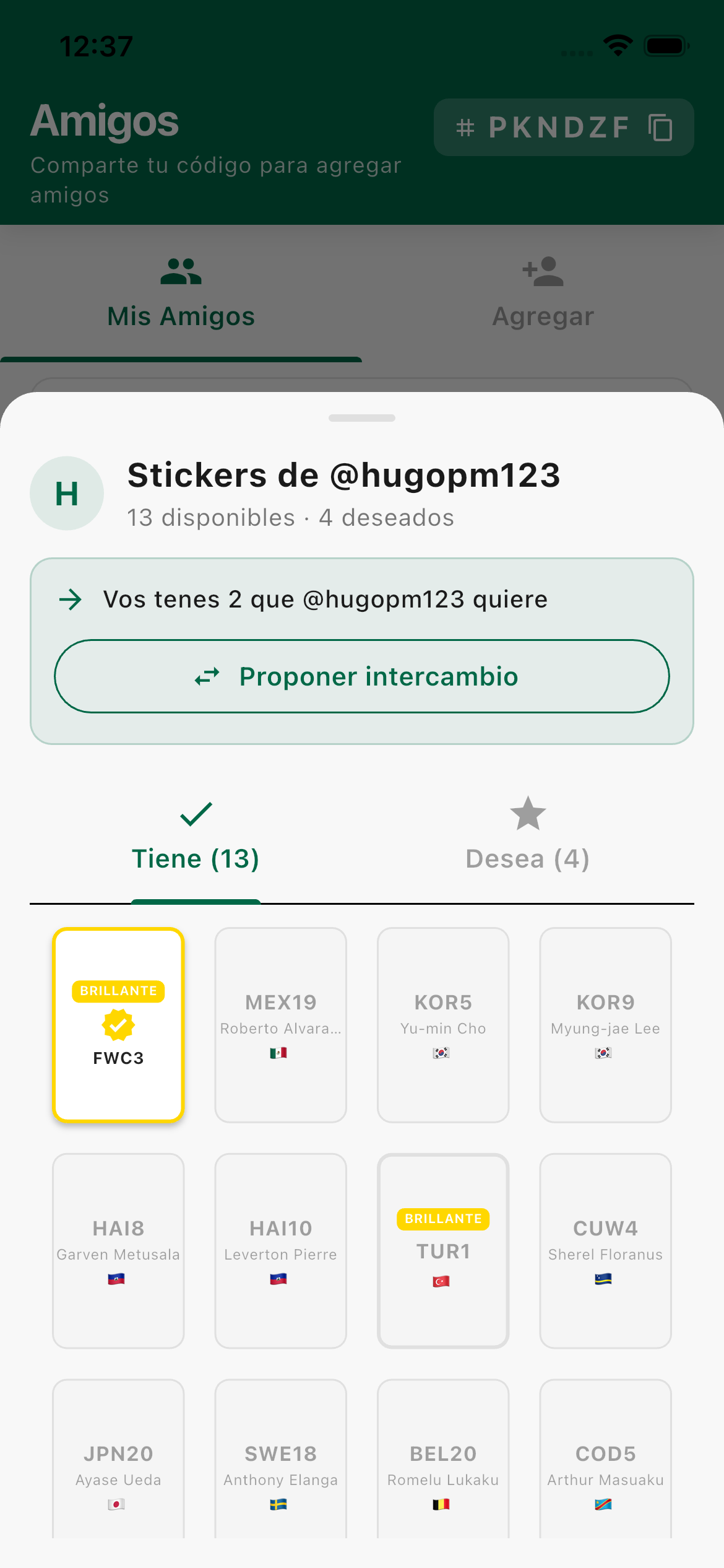Pantalla de Álbum - Stickers 26